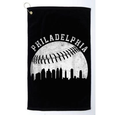 Vintage Philadelphia Baseball Skyline Retro Philly Cityscap Golf Towel