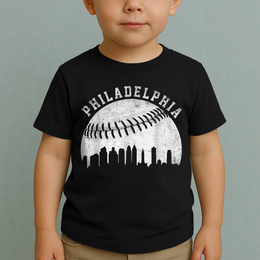 Vintage Philadelphia Baseball Skyline Retro Philly Cityscap Toddler T-Shirt