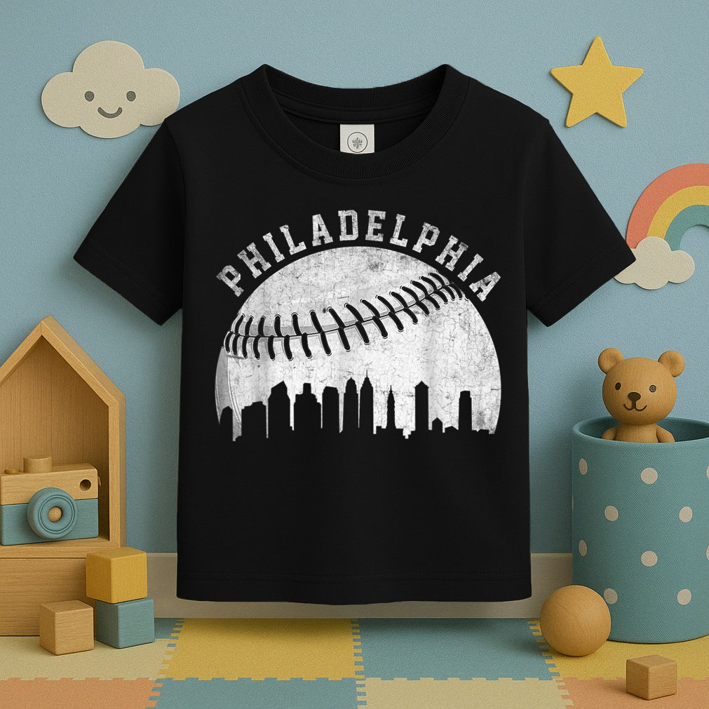 Vintage Philadelphia Baseball Skyline Retro Philly Cityscap Toddler T-Shirt