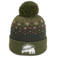 Vintage Philadelphia Baseball Skyline Retro Philly Cityscap The Baniff Cuffed Pom Beanie