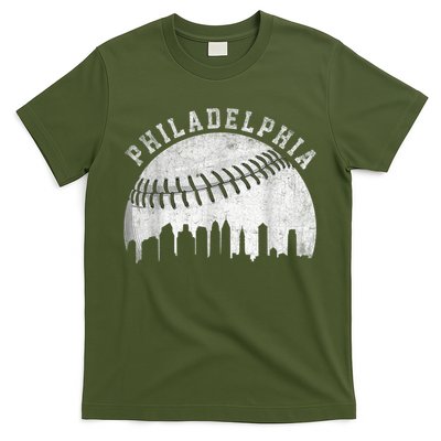 Vintage Philadelphia Baseball Skyline Retro Philly Cityscap T-Shirt