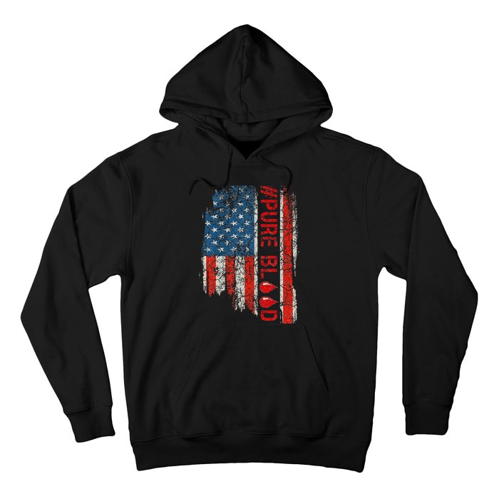 Vintage Pure Blood Movement Pureblood Freedom USA Flag Hoodie