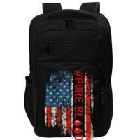 Vintage Pure Blood Movement Pureblood Freedom USA Flag Impact Tech Backpack