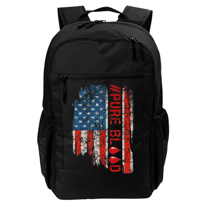 Vintage Pure Blood Movement Pureblood Freedom USA Flag Daily Commute Backpack