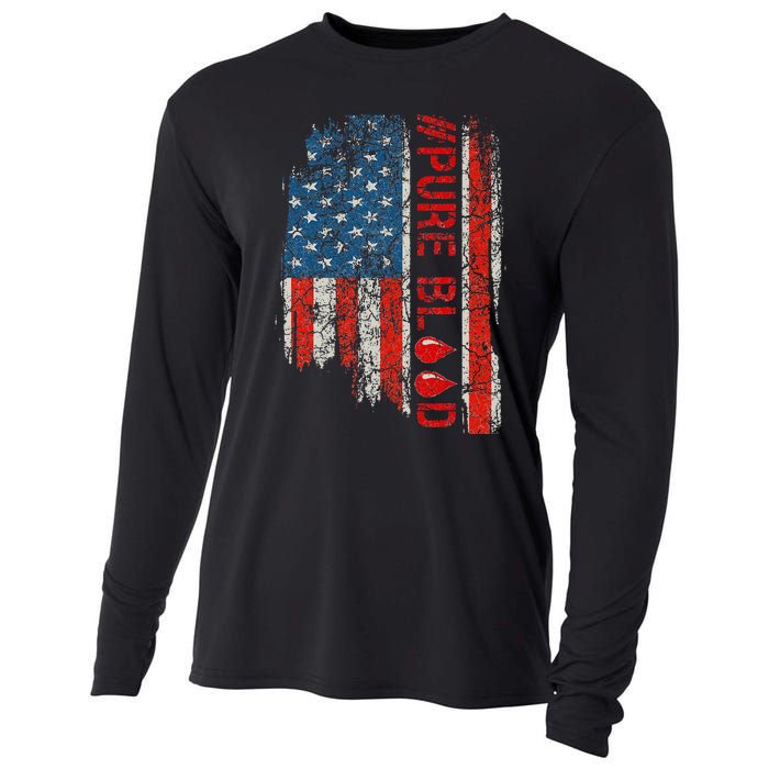 Vintage Pure Blood Movement Pureblood Freedom USA Flag Cooling Performance Long Sleeve Crew