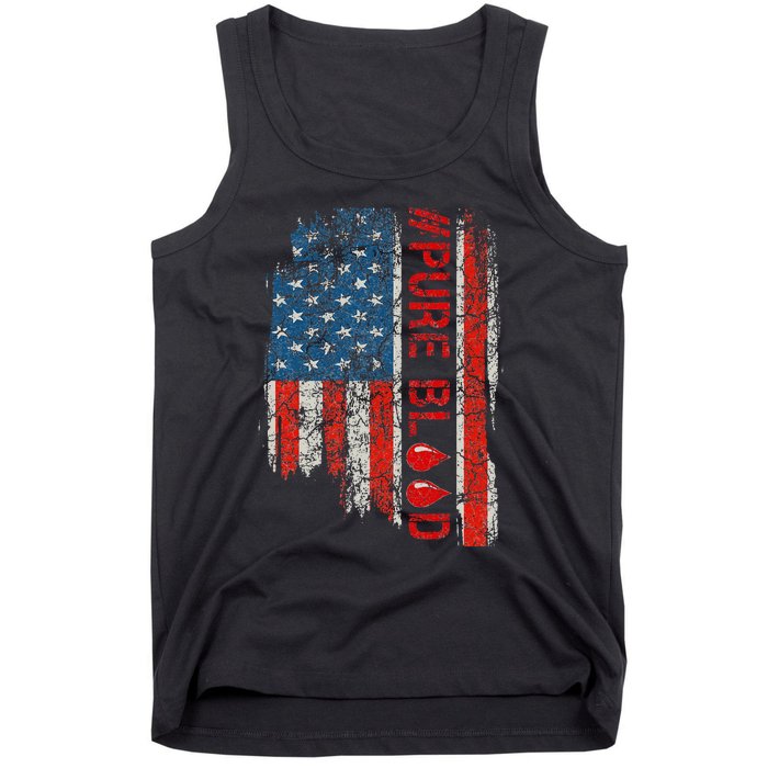 Vintage Pure Blood Movement Pureblood Freedom USA Flag Tank Top