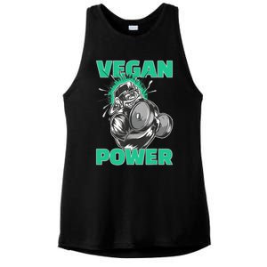 Vegan Power Bodybuilding Fitness Strength Training Gorilla Ladies PosiCharge Tri-Blend Wicking Tank