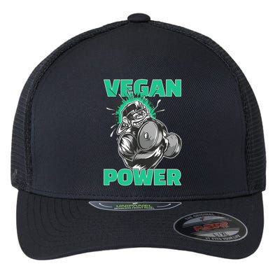 Vegan Power Bodybuilding Fitness Strength Training Gorilla Flexfit Unipanel Trucker Cap