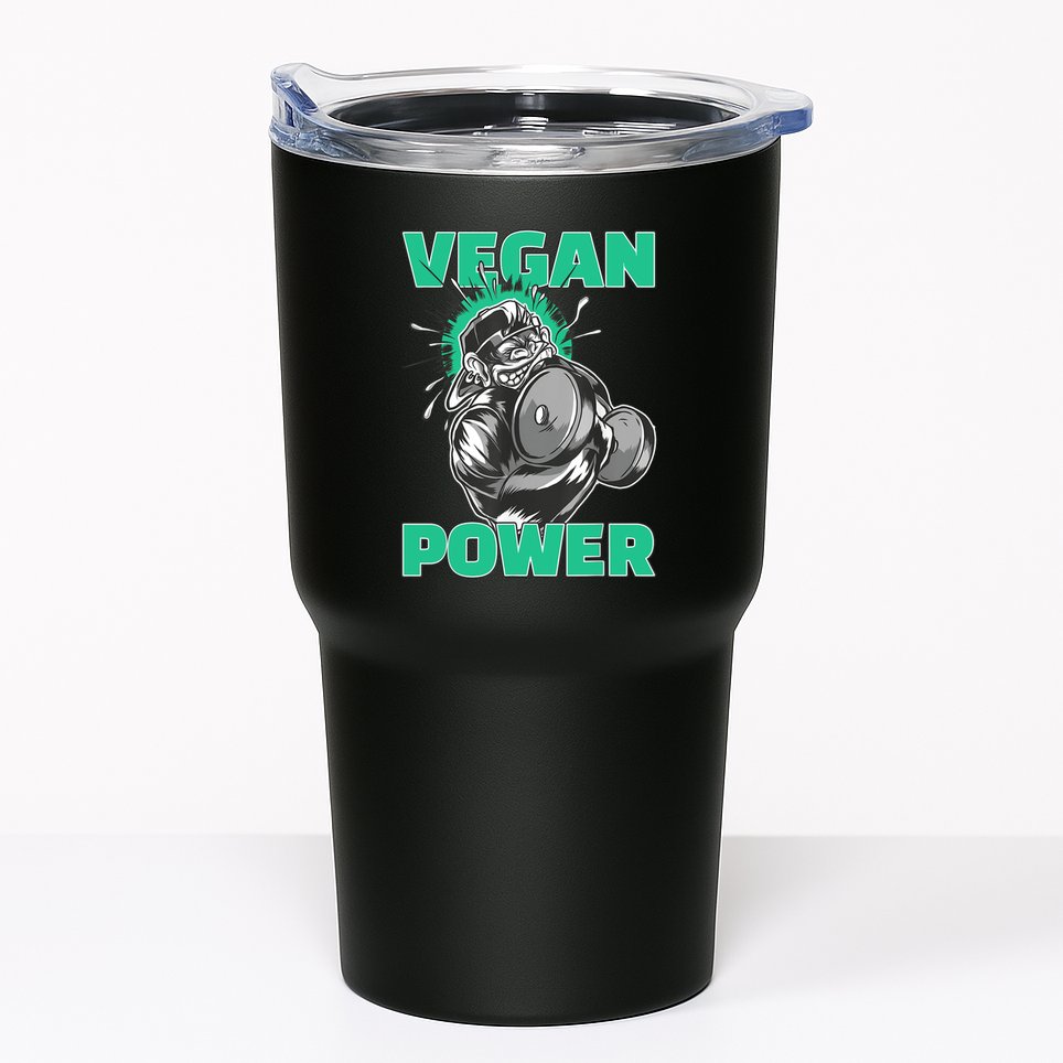 Vegan Power Bodybuilding Fitness Strength Training Gorilla Tumbler