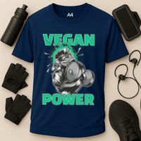 Vegan Power Bodybuilding Fitness Strength Training Gorilla Cooling Performance Crew T-Shirt