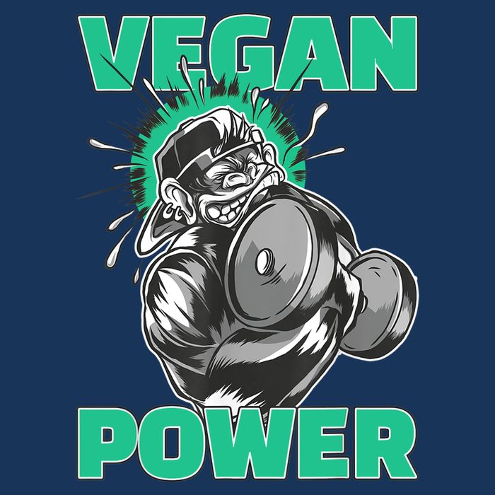 Vegan Power Bodybuilding Fitness Strength Training Gorilla Cooling Performance Crew T-Shirt