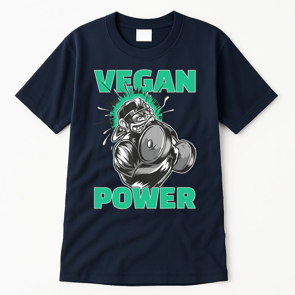 Vegan Power Bodybuilding Fitness Strength Training Gorilla Tall T-Shirt