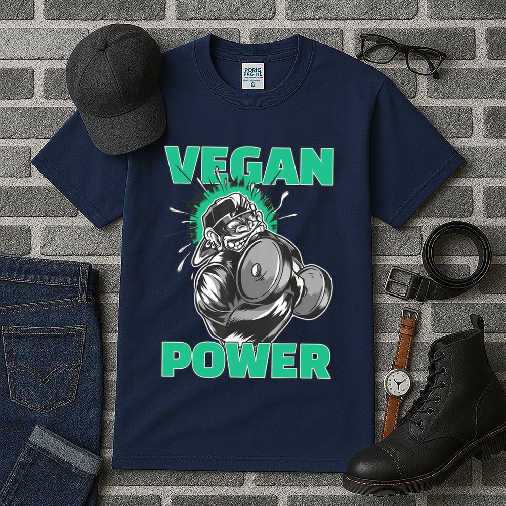 Vegan Power Bodybuilding Fitness Strength Training Gorilla Tall T-Shirt