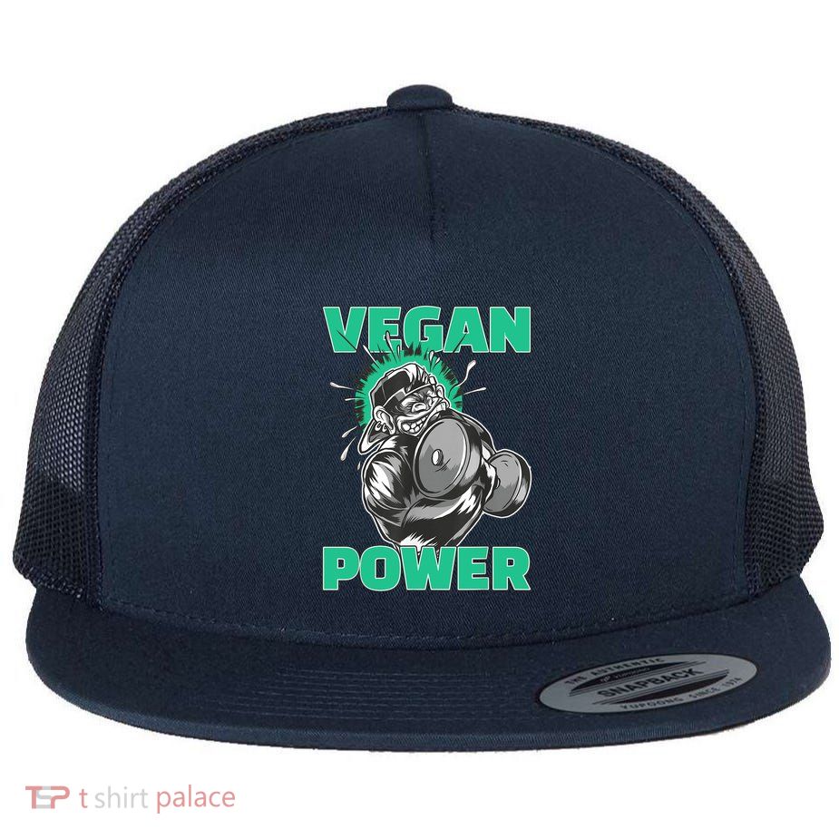 Vegan Power Bodybuilding Fitness Strength Training Gorilla Flatbill Hat