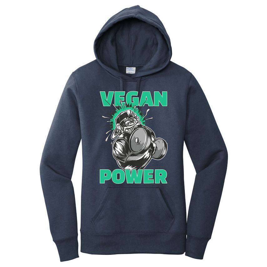 Vegan Power Bodybuilding Fitness Strength Training Gorilla Women's Pullover Hoodie