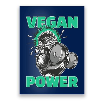 Vegan Power Bodybuilding Fitness Strength Training Gorilla Poster