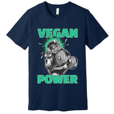 Vegan Power Bodybuilding Fitness Strength Training Gorilla Premium T-Shirt