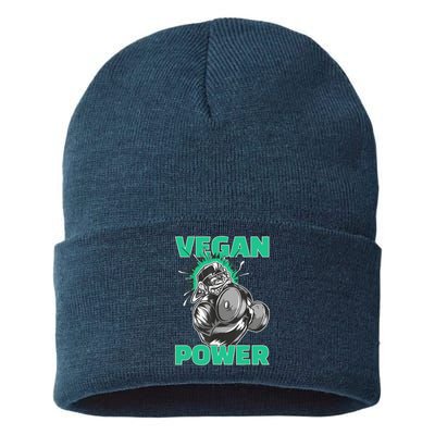 Vegan Power Bodybuilding Fitness Strength Training Gorilla Sustainable Knit Beanie