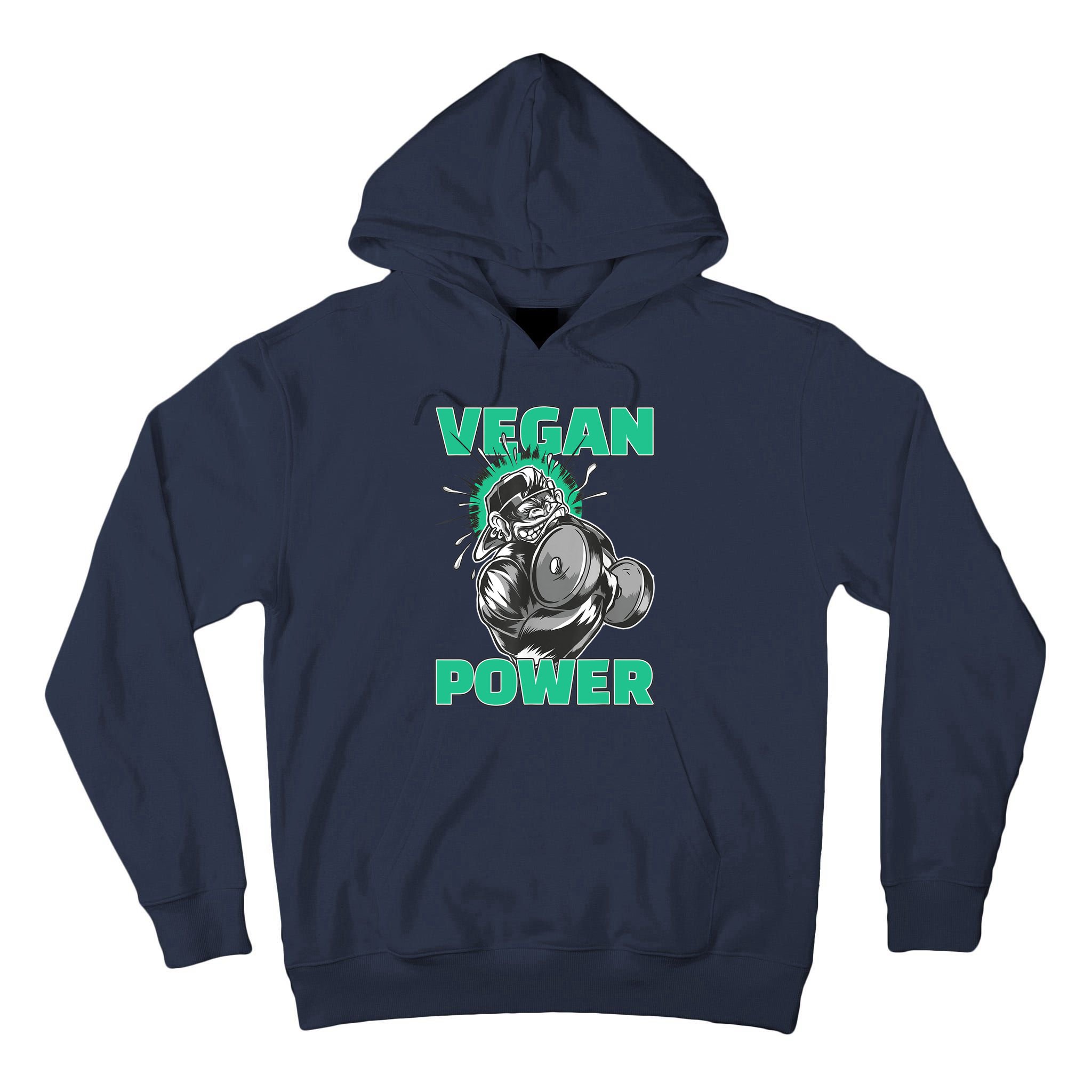Vegan Power Bodybuilding Fitness Strength Training Gorilla Tall Hoodie