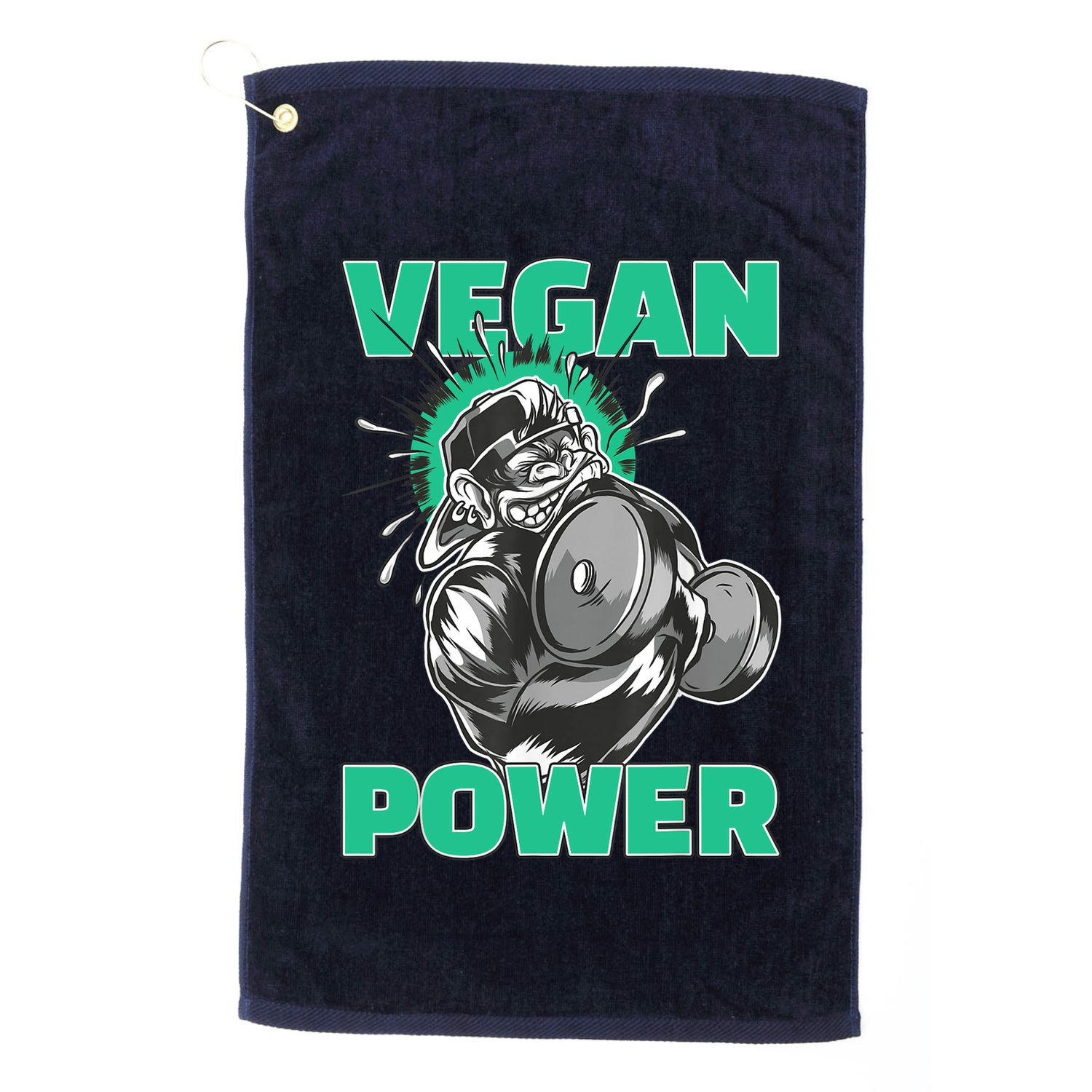 Vegan Power Bodybuilding Fitness Strength Training Gorilla Golf Towel