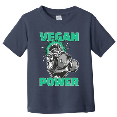 Vegan Power Bodybuilding Fitness Strength Training Gorilla Toddler T-Shirt