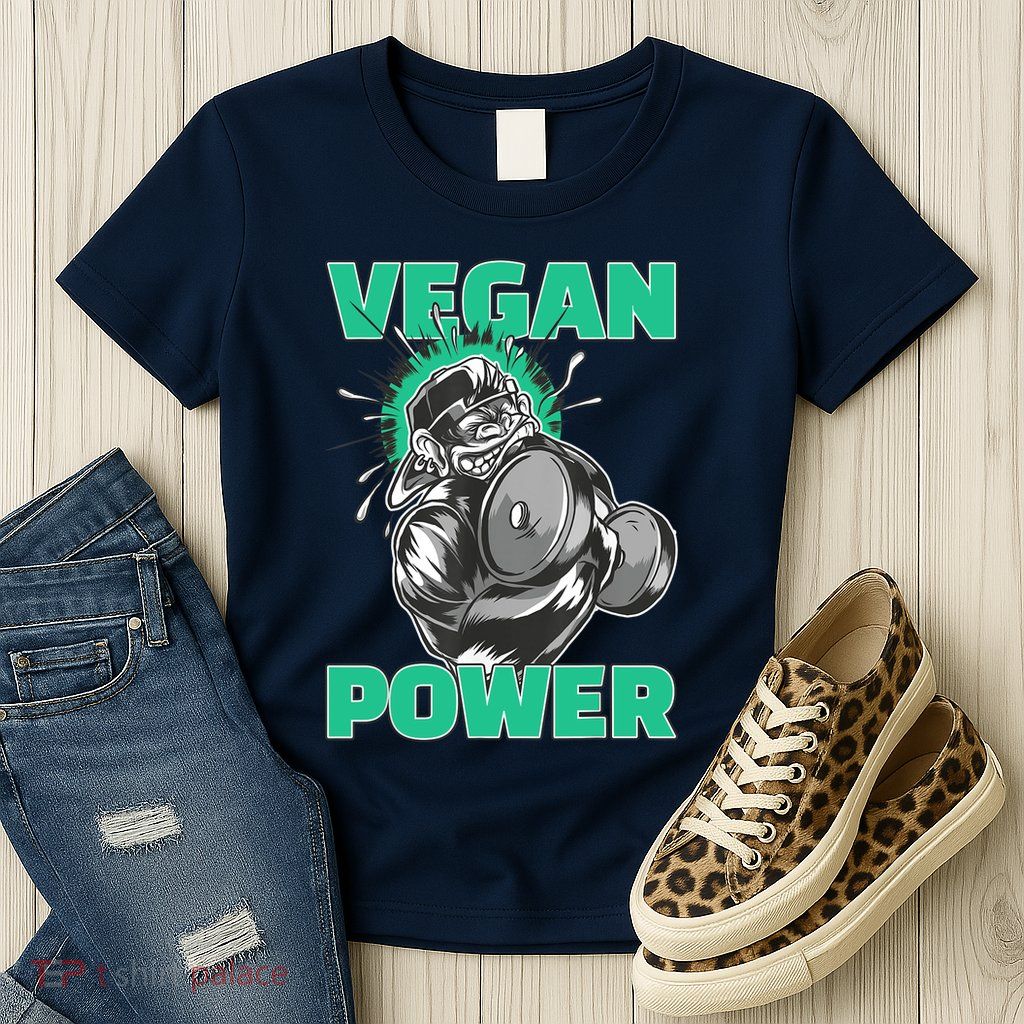 Vegan Power Bodybuilding Fitness Strength Training Gorilla Womens T-Shirt