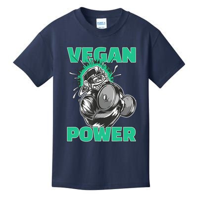 Vegan Power Bodybuilding Fitness Strength Training Gorilla Kids T-Shirt