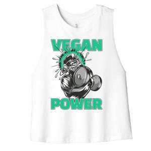 Vegan Power Bodybuilding Fitness Strength Training Gorilla Women's Racerback Cropped Tank