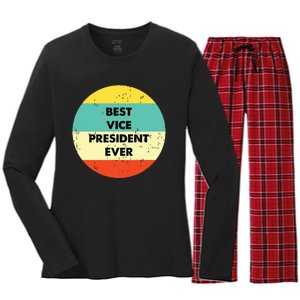 Vice President Best Vice President Ever Women's Long Sleeve Flannel Pajama Set 