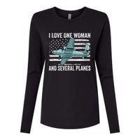 Veteran Pilot B17 Heavy Bomber WW2 Plane Aircraft USA Flag Womens Cotton Relaxed Long Sleeve T-Shirt