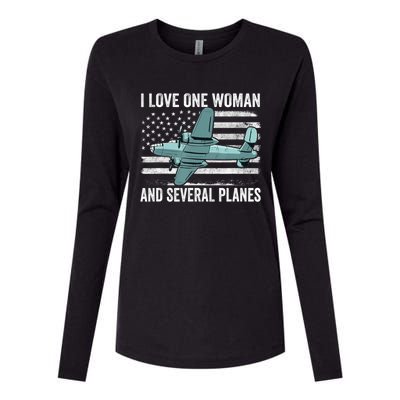 Veteran Pilot B17 Heavy Bomber WW2 Plane Aircraft USA Flag Womens Cotton Relaxed Long Sleeve T-Shirt