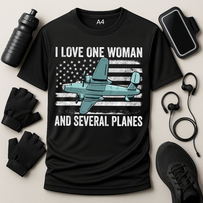 Veteran Pilot B17 Heavy Bomber WW2 Plane Aircraft USA Flag Cooling Performance Crew T-Shirt