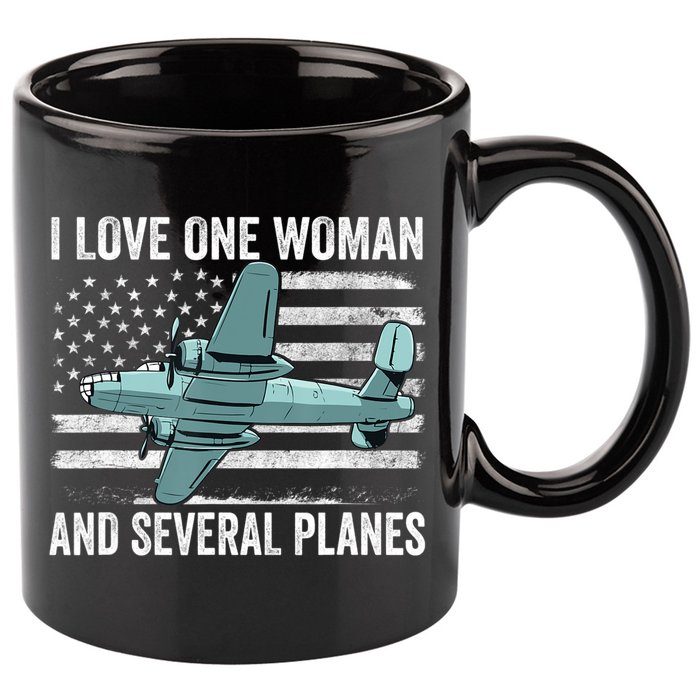 Veteran Pilot B17 Heavy Bomber WW2 Plane Aircraft USA Flag 11oz C Handle Ceramic Mug