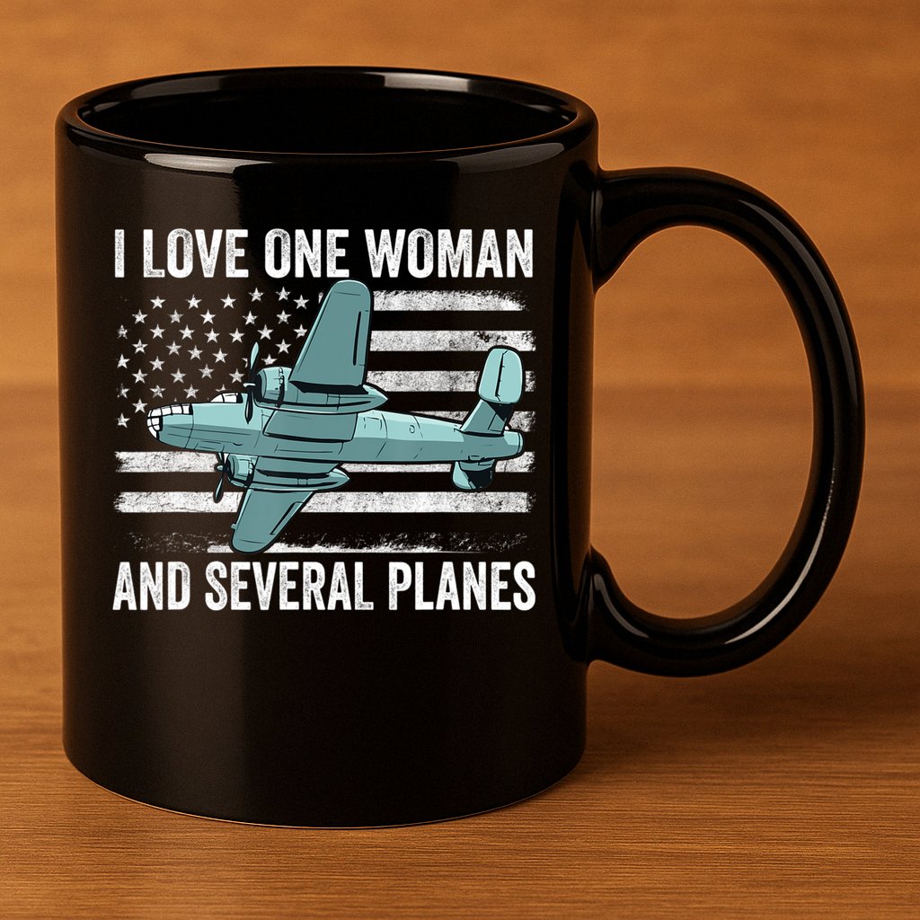 Veteran Pilot B17 Heavy Bomber WW2 Plane Aircraft USA Flag 11oz C Handle Ceramic Mug