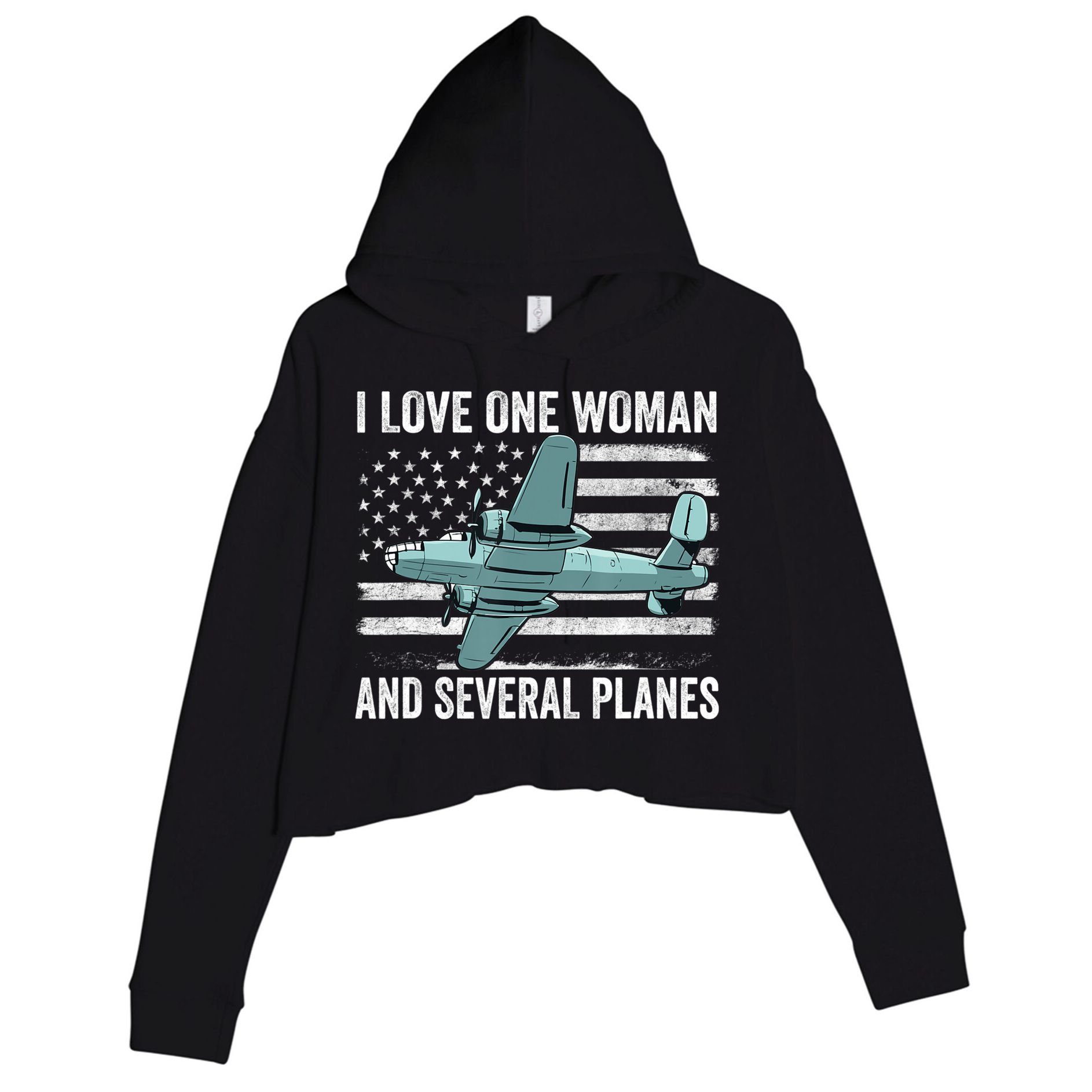 Veteran Pilot B17 Heavy Bomber WW2 Plane Aircraft USA Flag Crop Fleece Hoodie