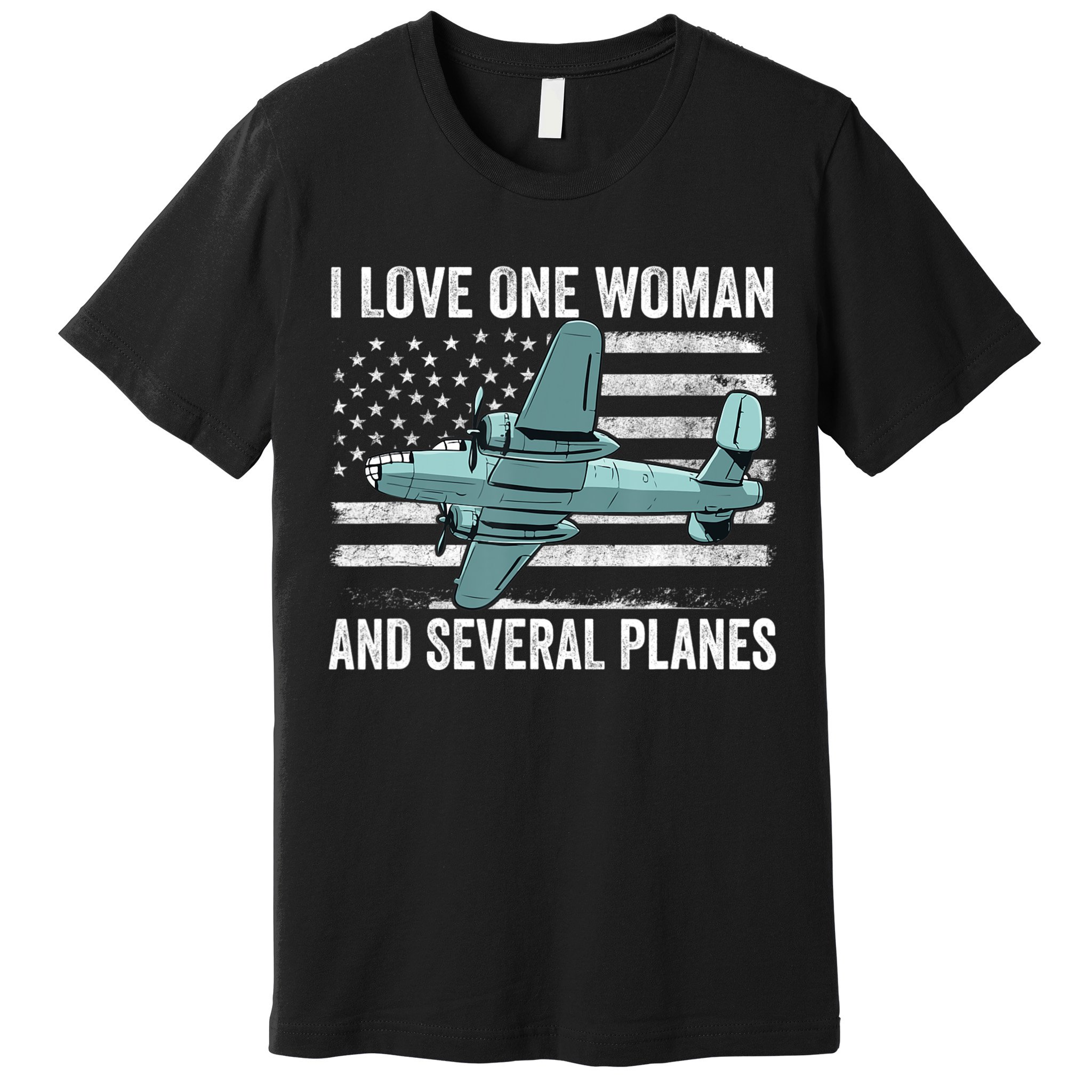 Veteran Pilot B17 Heavy Bomber WW2 Plane Aircraft USA Flag Premium T-Shirt