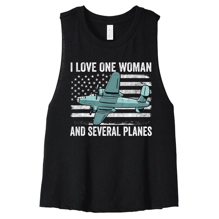 Veteran Pilot B17 Heavy Bomber WW2 Plane Aircraft USA Flag Women's Racerback Cropped Tank