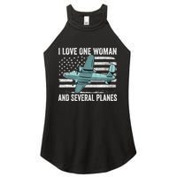 Veteran Pilot B17 Heavy Bomber WW2 Plane Aircraft USA Flag Women's Perfect Tri Rocker Tank