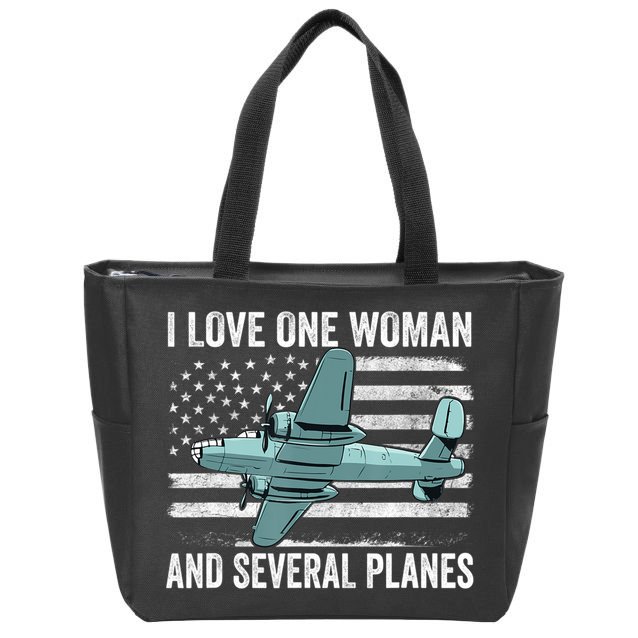 Veteran Pilot B17 Heavy Bomber WW2 Plane Aircraft USA Flag Zip Tote Bag