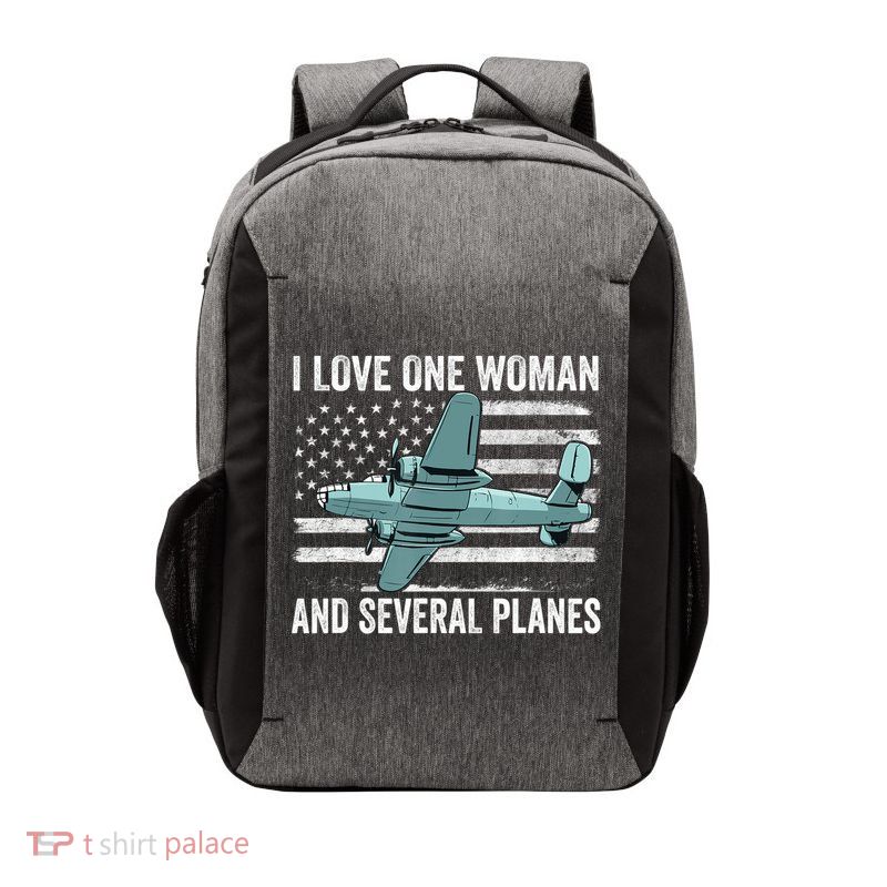 Veteran Pilot B17 Heavy Bomber WW2 Plane Aircraft USA Flag Vector Backpack