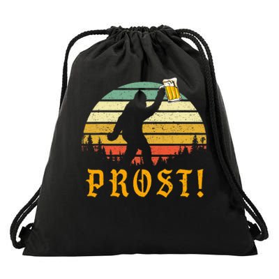 Vintage PROST Bigfoot Drinking Beer German Oktoberfest Drawstring Bag