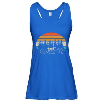 Vintage Papa Bear With Three Cute Bear Cubs Gift Ladies Essential Flowy Tank