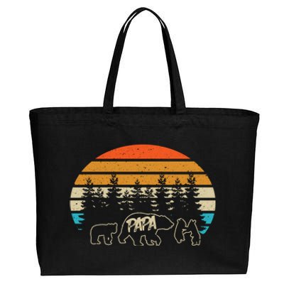 Vintage Papa Bear With Three Cute Bear Cubs Gift Cotton Canvas Jumbo Tote