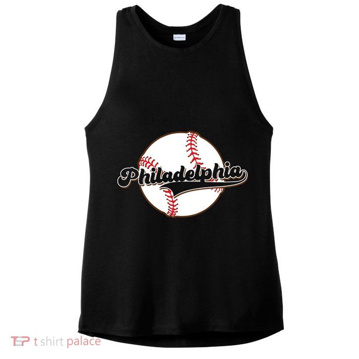 Vintage Philadelphia Baseball Throwback Retro Ladies PosiCharge Tri-Blend Wicking Tank