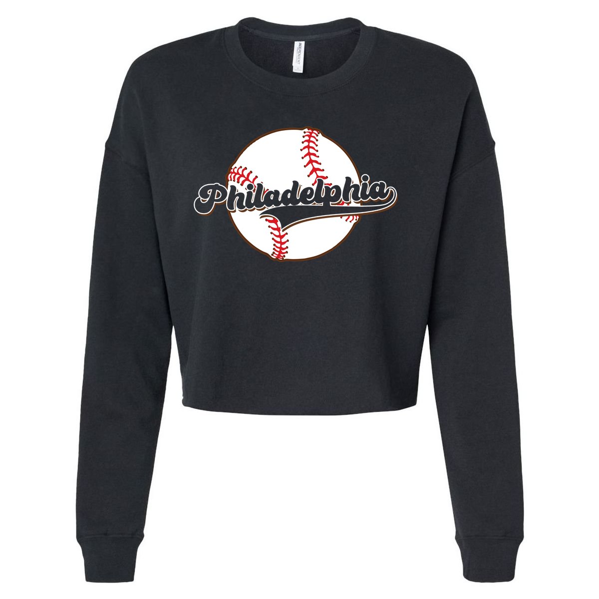 Vintage Philadelphia Baseball Throwback Retro Cropped Pullover Crew