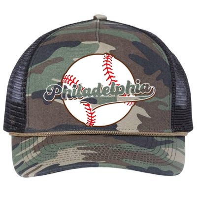 Vintage Philadelphia Baseball Throwback Retro Retro Rope Trucker Hat Cap