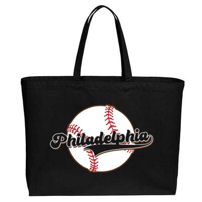 Vintage Philadelphia Baseball Throwback Retro Cotton Canvas Jumbo Tote