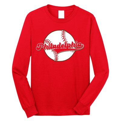 Vintage Philadelphia Baseball Throwback Retro Long Sleeve Shirt