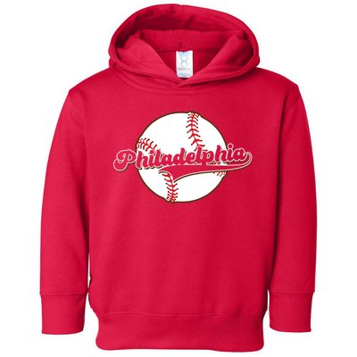 Vintage Philadelphia Baseball Throwback Retro Toddler Hoodie