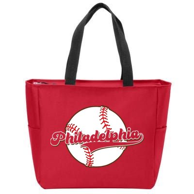 Vintage Philadelphia Baseball Throwback Retro Zip Tote Bag